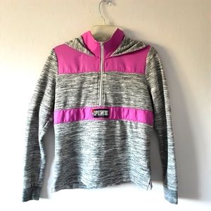 Victoria's Secret PINK Pullover Hoodie Sweatshirt with 1/4 Zipper